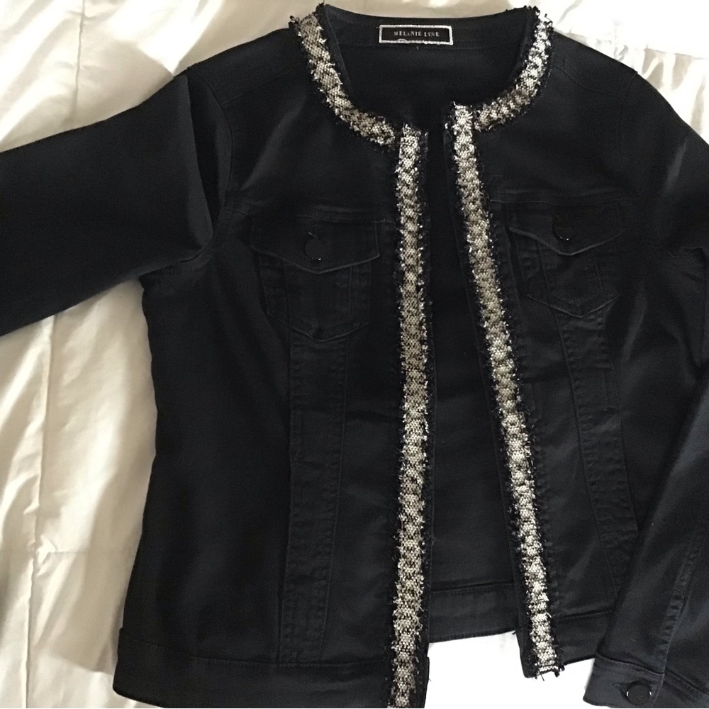 Melanie Lyne black denim jacket US 4